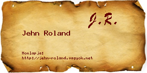 Jehn Roland névjegykártya